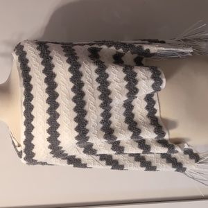 Women's Gray and White Pancho One Size Fits Most